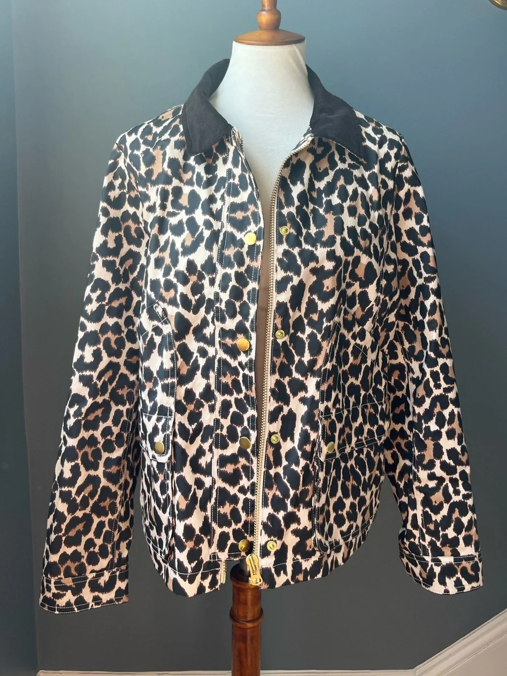 J. Crew Leopard Print Barn Jacket